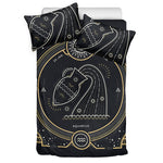 Vintage Aquarius Zodiac Sign Print Duvet Cover Bedding Set