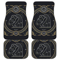 Vintage Aquarius Zodiac Sign Print Front and Back Car Floor Mats