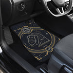 Vintage Aquarius Zodiac Sign Print Front and Back Car Floor Mats