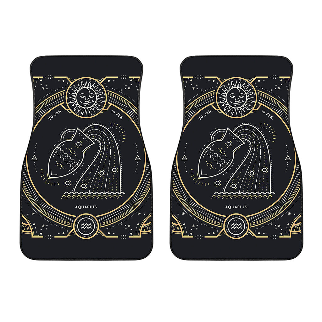 Vintage Aquarius Zodiac Sign Print Front Car Floor Mats