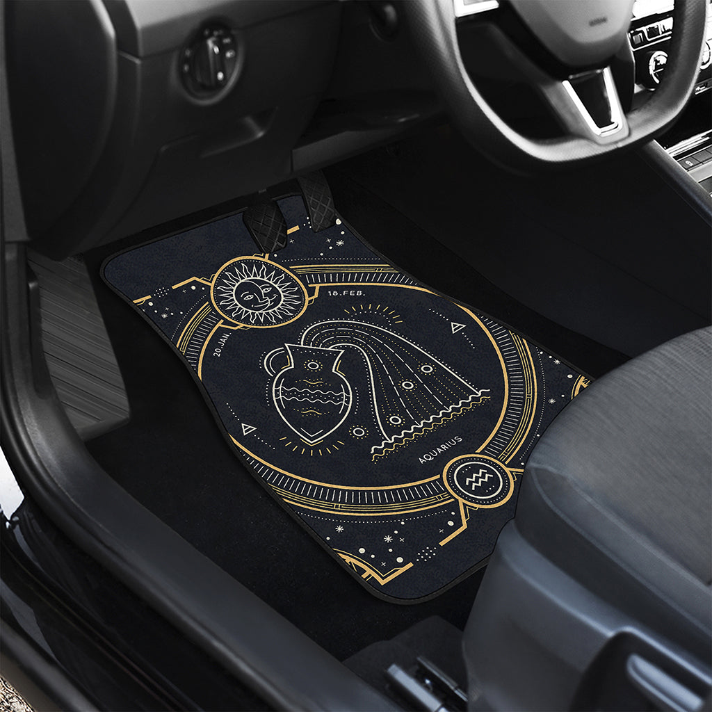 Vintage Aquarius Zodiac Sign Print Front Car Floor Mats