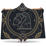 Vintage Aquarius Zodiac Sign Print Hooded Blanket