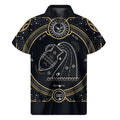 Vintage Aquarius Zodiac Sign Print Men's Short Sleeve Shirt