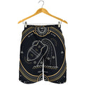 Vintage Aquarius Zodiac Sign Print Men's Shorts