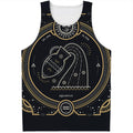 Vintage Aquarius Zodiac Sign Print Men's Tank Top