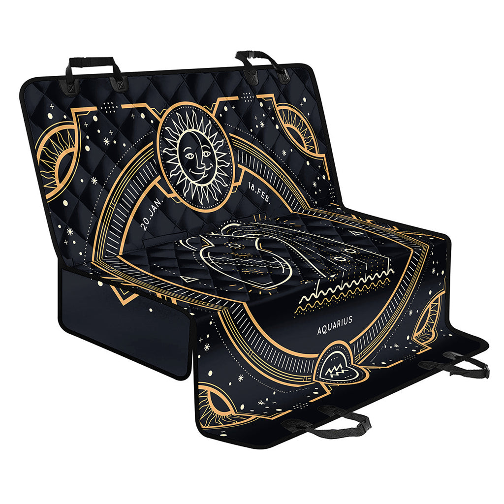 Vintage Aquarius Zodiac Sign Print Pet Car Back Seat Cover