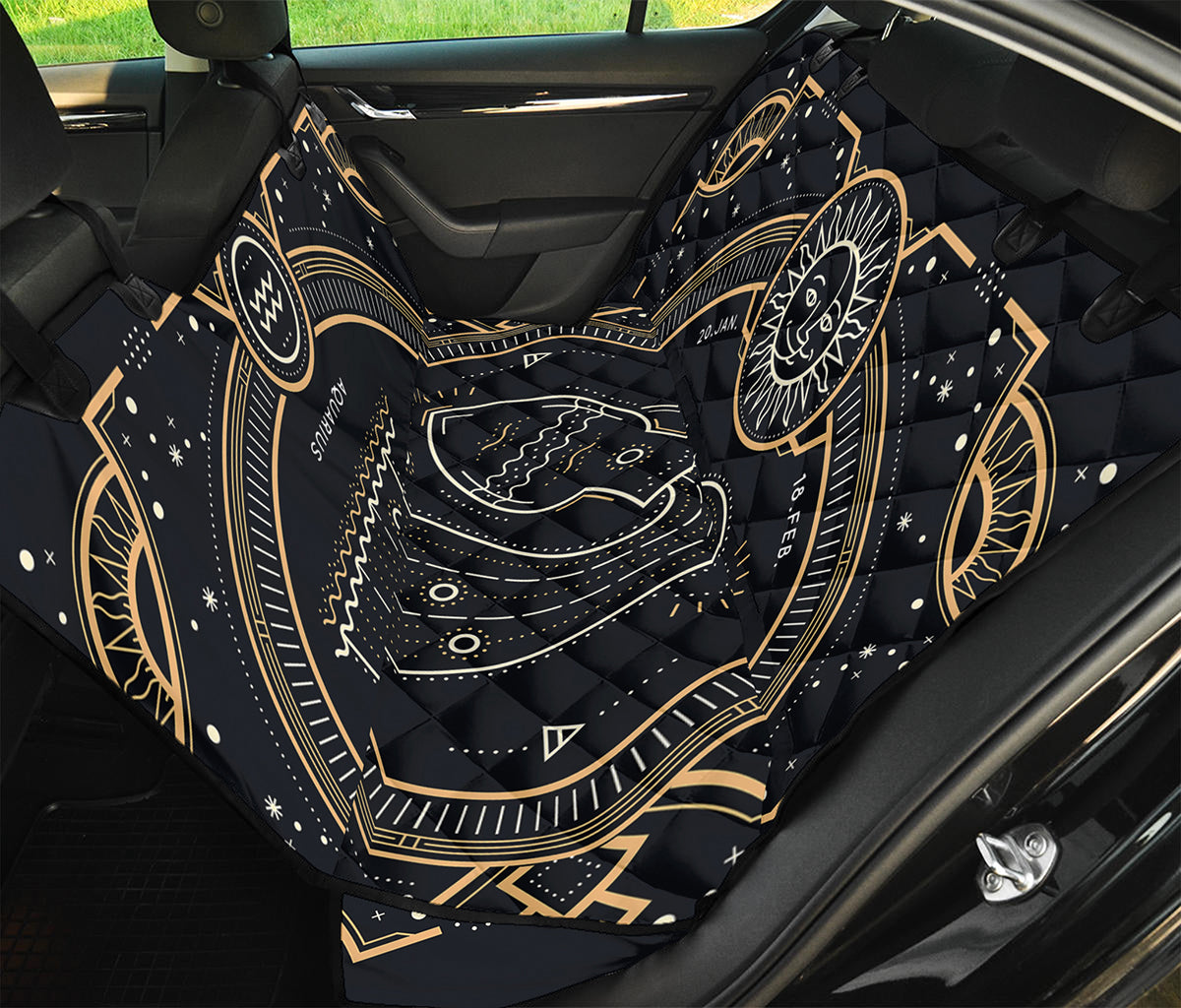 Vintage Aquarius Zodiac Sign Print Pet Car Back Seat Cover