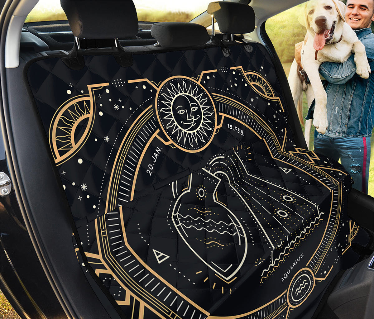 Vintage Aquarius Zodiac Sign Print Pet Car Back Seat Cover