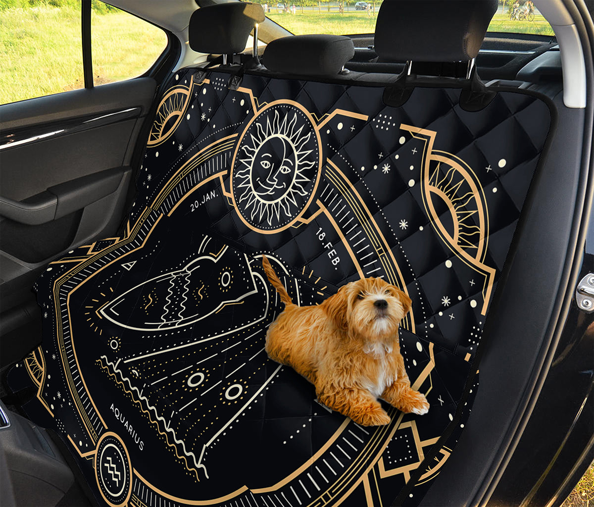Vintage Aquarius Zodiac Sign Print Pet Car Back Seat Cover