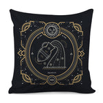 Vintage Aquarius Zodiac Sign Print Pillow Cover