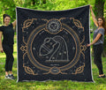 Vintage Aquarius Zodiac Sign Print Quilt