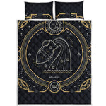 Vintage Aquarius Zodiac Sign Print Quilt Bed Set