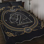 Vintage Aquarius Zodiac Sign Print Quilt Bed Set