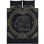 Vintage Aquarius Zodiac Sign Print Quilt Bed Set