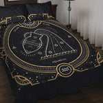 Vintage Aquarius Zodiac Sign Print Quilt Bed Set