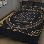 Vintage Aquarius Zodiac Sign Print Quilt Bed Set