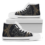 Vintage Aquarius Zodiac Sign Print White High Top Shoes
