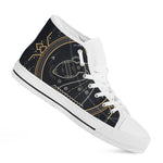 Vintage Aquarius Zodiac Sign Print White High Top Shoes