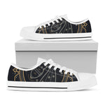 Vintage Aquarius Zodiac Sign Print White Low Top Shoes