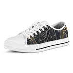 Vintage Aquarius Zodiac Sign Print White Low Top Shoes
