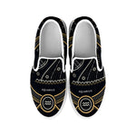 Vintage Aquarius Zodiac Sign Print White Slip On Shoes