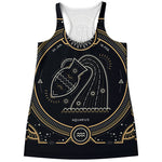 Vintage Aquarius Zodiac Sign Print Women's Racerback Tank Top