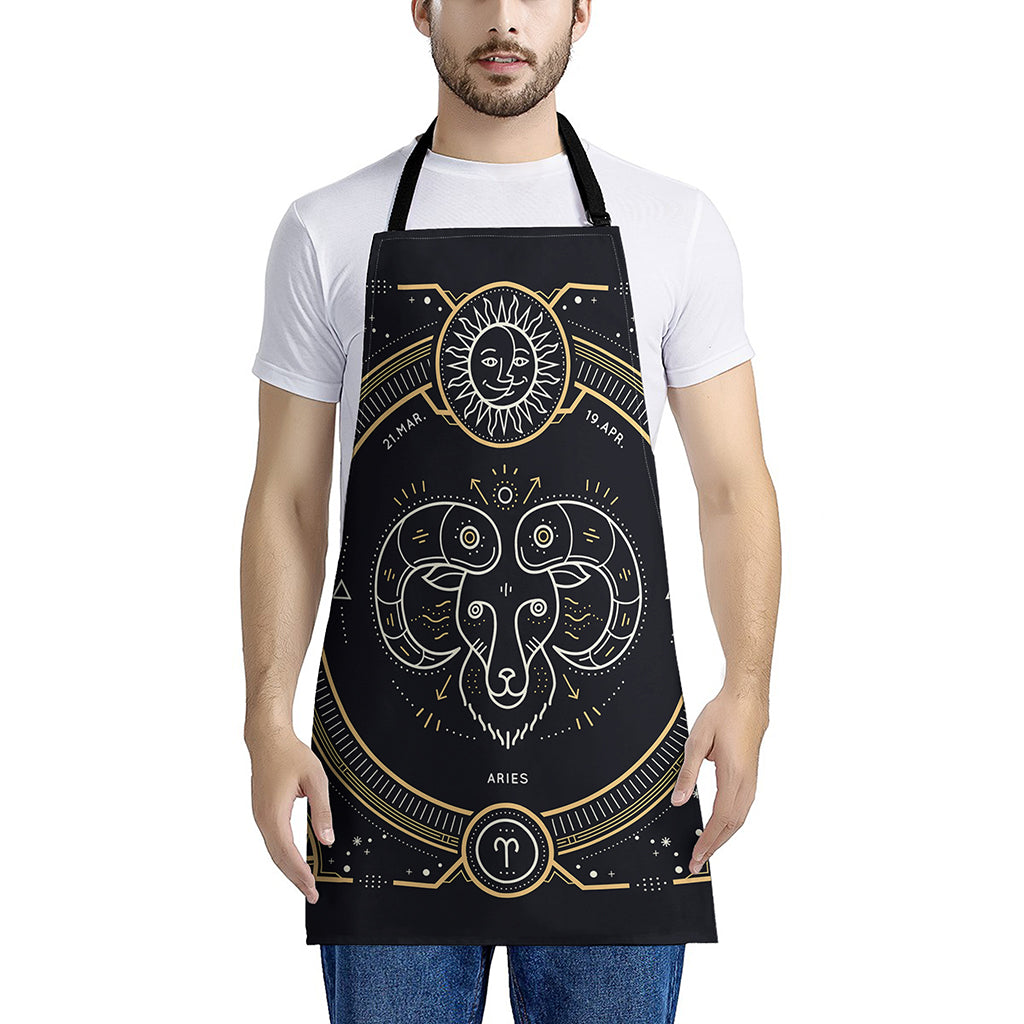 Vintage Aries Zodiac Sign Print Apron
