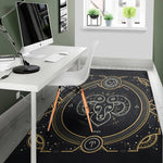 Vintage Aries Zodiac Sign Print Area Rug