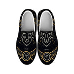 Vintage Aries Zodiac Sign Print Black Slip On Shoes