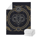 Vintage Aries Zodiac Sign Print Blanket