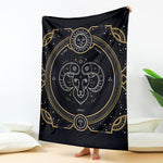 Vintage Aries Zodiac Sign Print Blanket