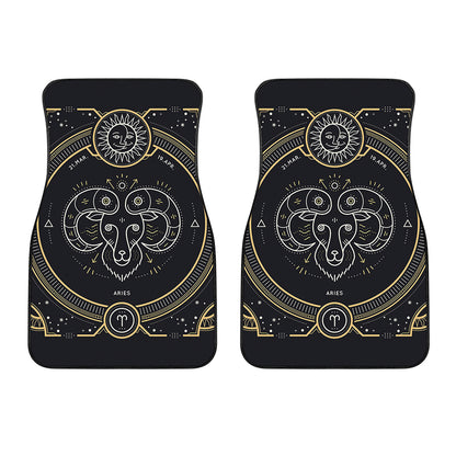 Vintage Aries Zodiac Sign Print Front Car Floor Mats