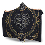 Vintage Aries Zodiac Sign Print Hooded Blanket