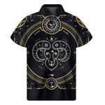 Vintage Aries Zodiac Sign Print Men's Short Sleeve Shirt
