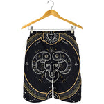 Vintage Aries Zodiac Sign Print Men's Shorts