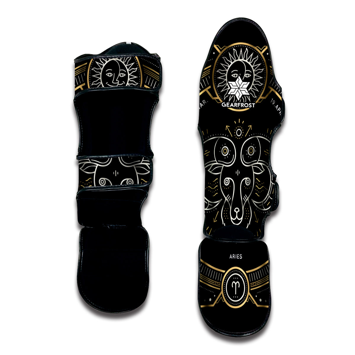Vintage Aries Zodiac Sign Print Muay Thai Shin Guard