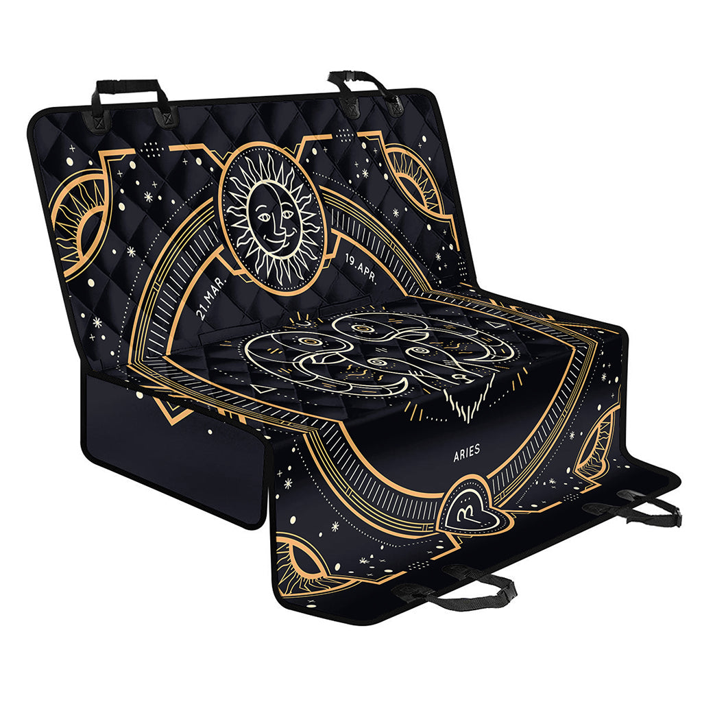 Vintage Aries Zodiac Sign Print Pet Car Back Seat Cover