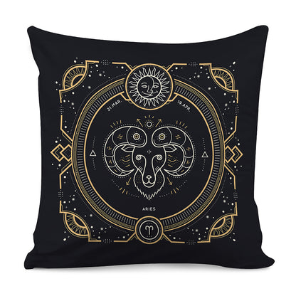 Vintage Aries Zodiac Sign Print Pillow Cover