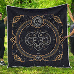 Vintage Aries Zodiac Sign Print Quilt