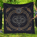 Vintage Aries Zodiac Sign Print Quilt