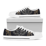 Vintage Aries Zodiac Sign Print White Low Top Shoes