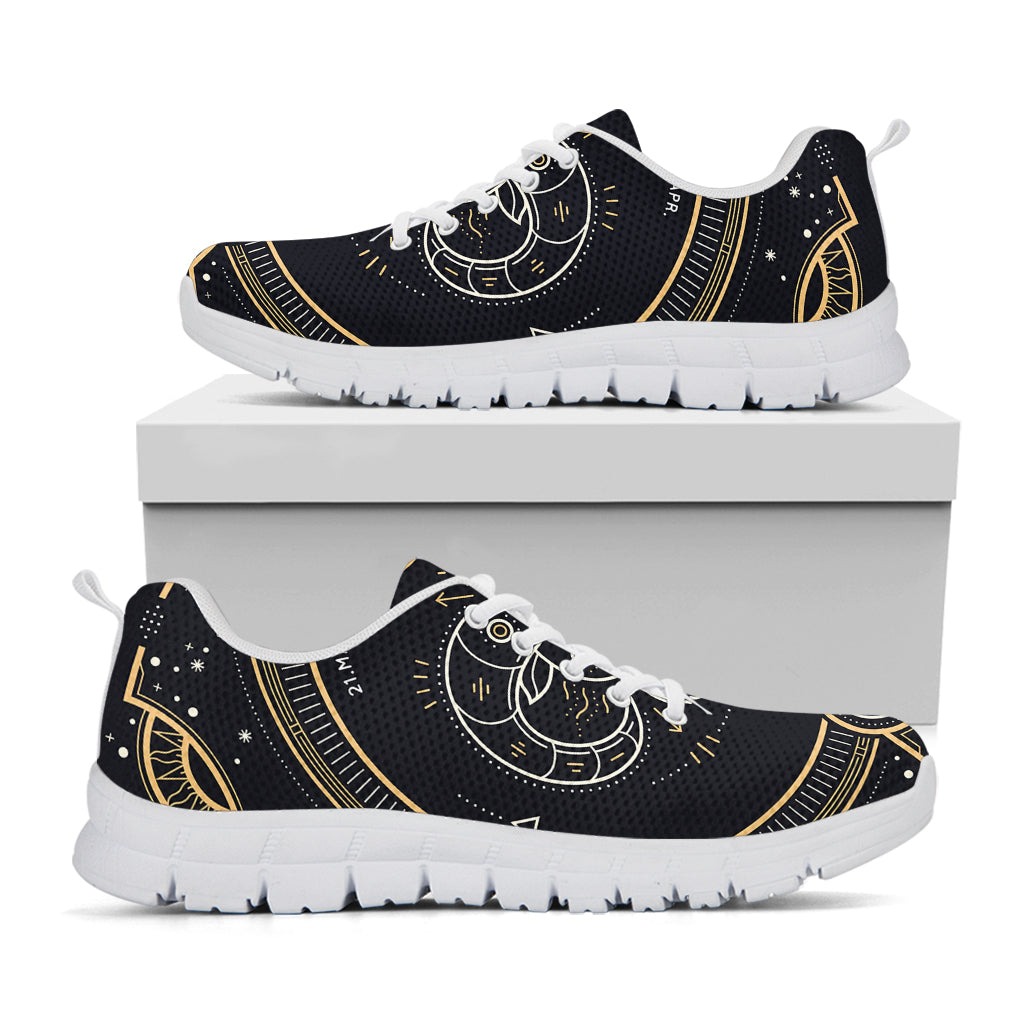 Vintage Aries Zodiac Sign Print White Sneakers
