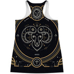 Vintage Aries Zodiac Sign Print Women's Racerback Tank Top