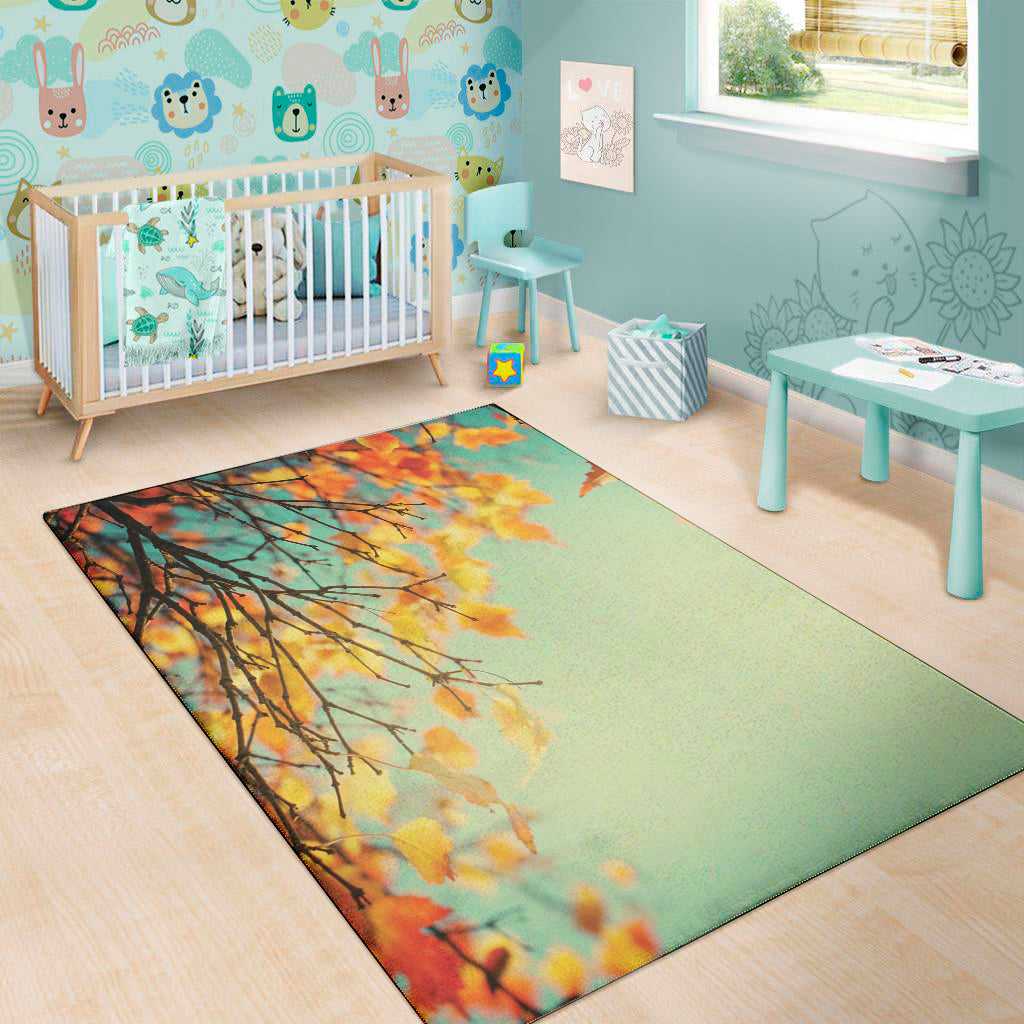 Vintage Autumn Print Area Rug