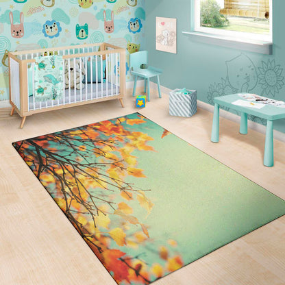 Vintage Autumn Print Area Rug