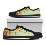 Vintage Autumn Print Black Low Top Shoes