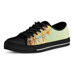 Vintage Autumn Print Black Low Top Shoes