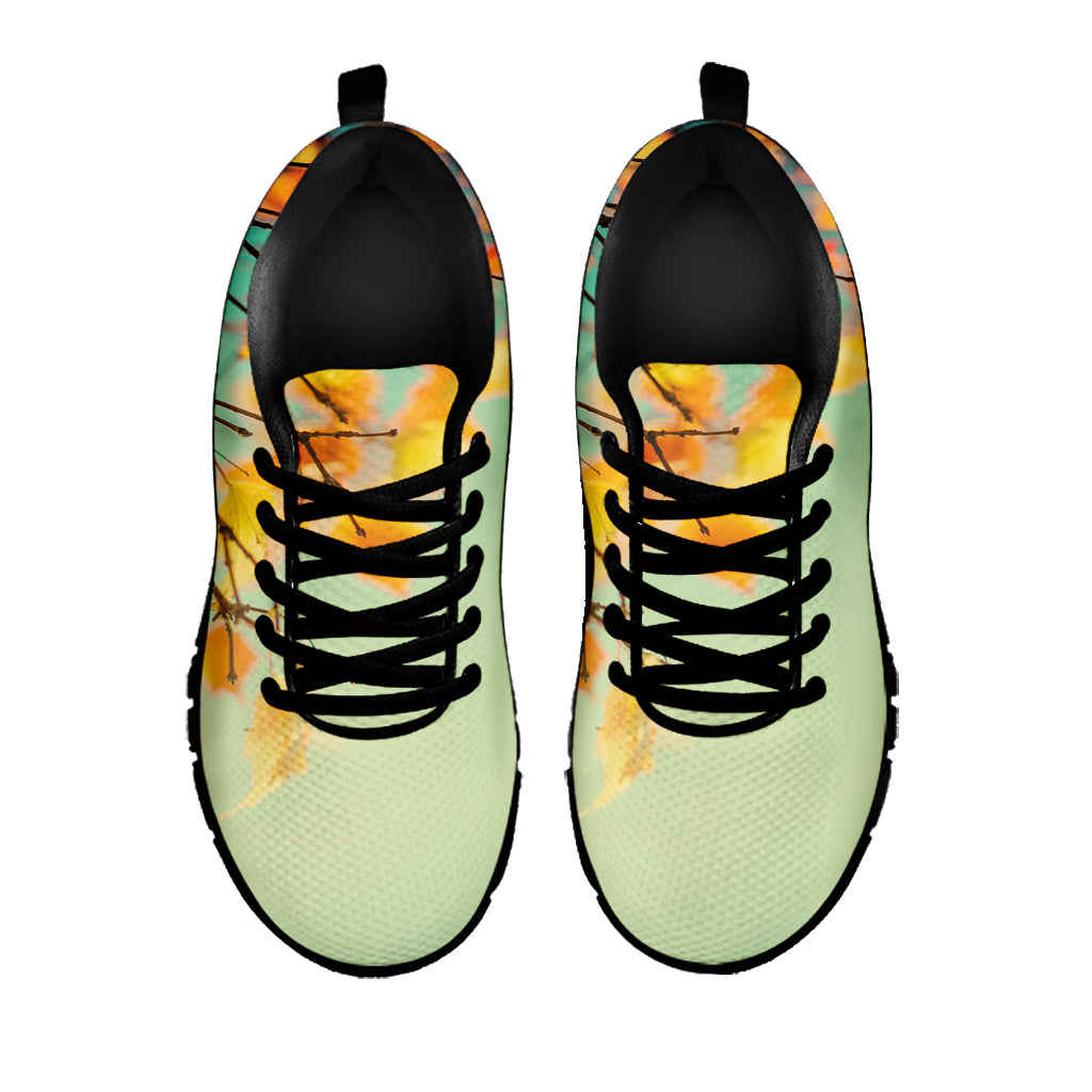 Vintage Autumn Print Black Sneakers
