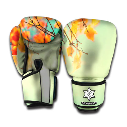 Vintage Autumn Print Boxing Gloves