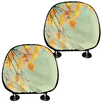 Vintage Autumn Print Car Headrest Covers
